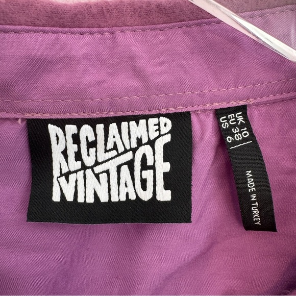 Reclaimed Vintage size 6 Flannel Fleece Top soft button up - Picture 2 of 7